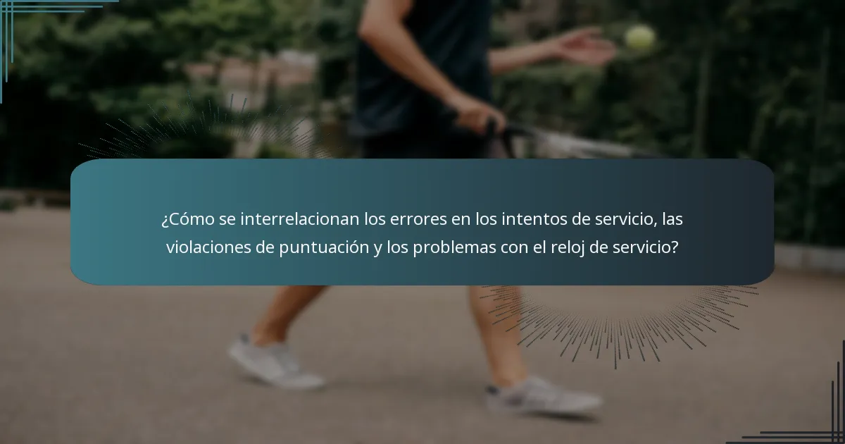 ¿Cómo se interrelacionan los errores en los intentos de servicio, las violaciones de puntuación y los problemas con el reloj de servicio?