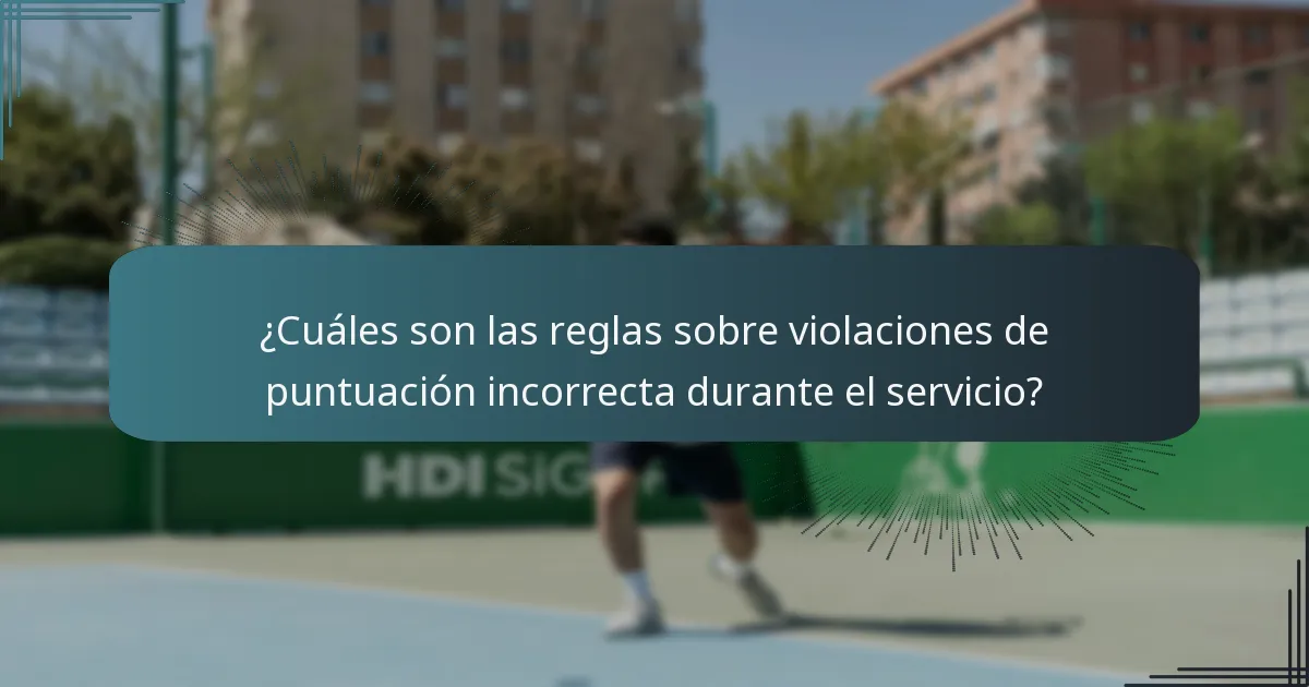 ¿Cuáles son las reglas sobre violaciones de puntuación incorrecta durante el servicio?