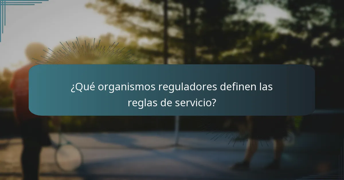 ¿Qué organismos reguladores definen las reglas de servicio?
