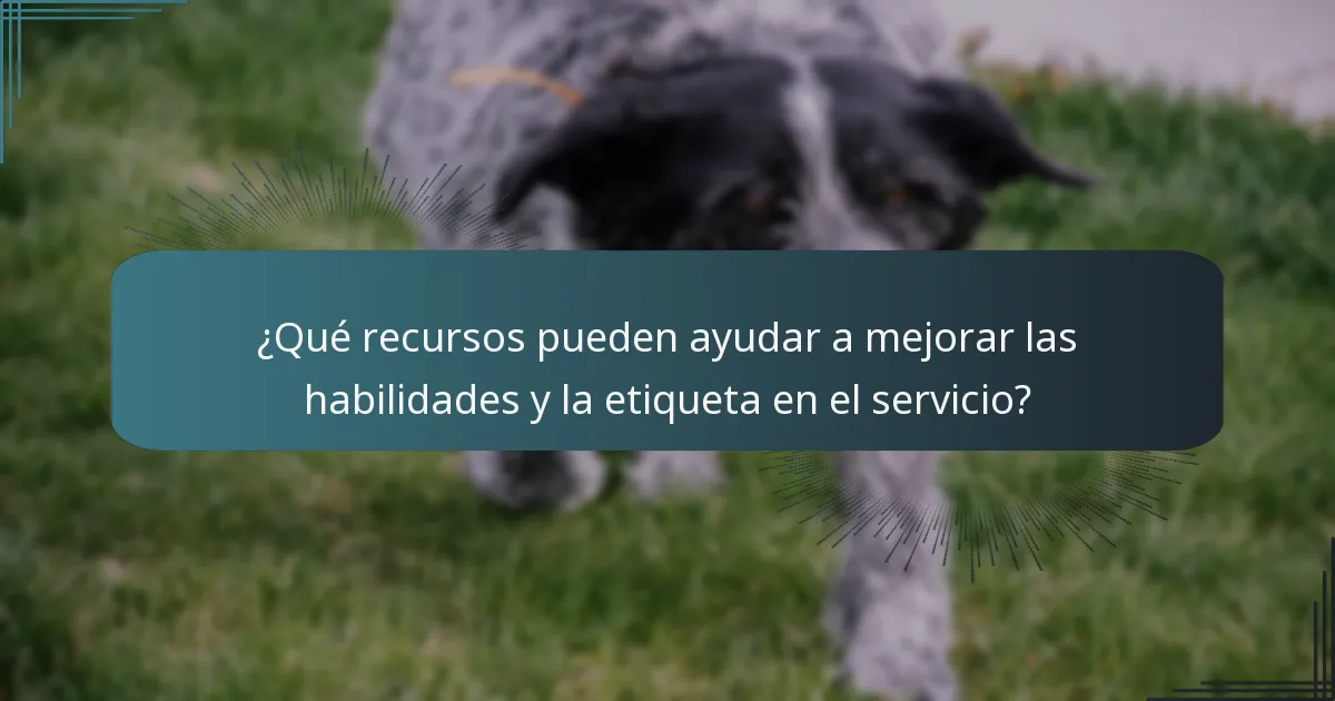 ¿Qué recursos pueden ayudar a mejorar las habilidades y la etiqueta en el servicio?